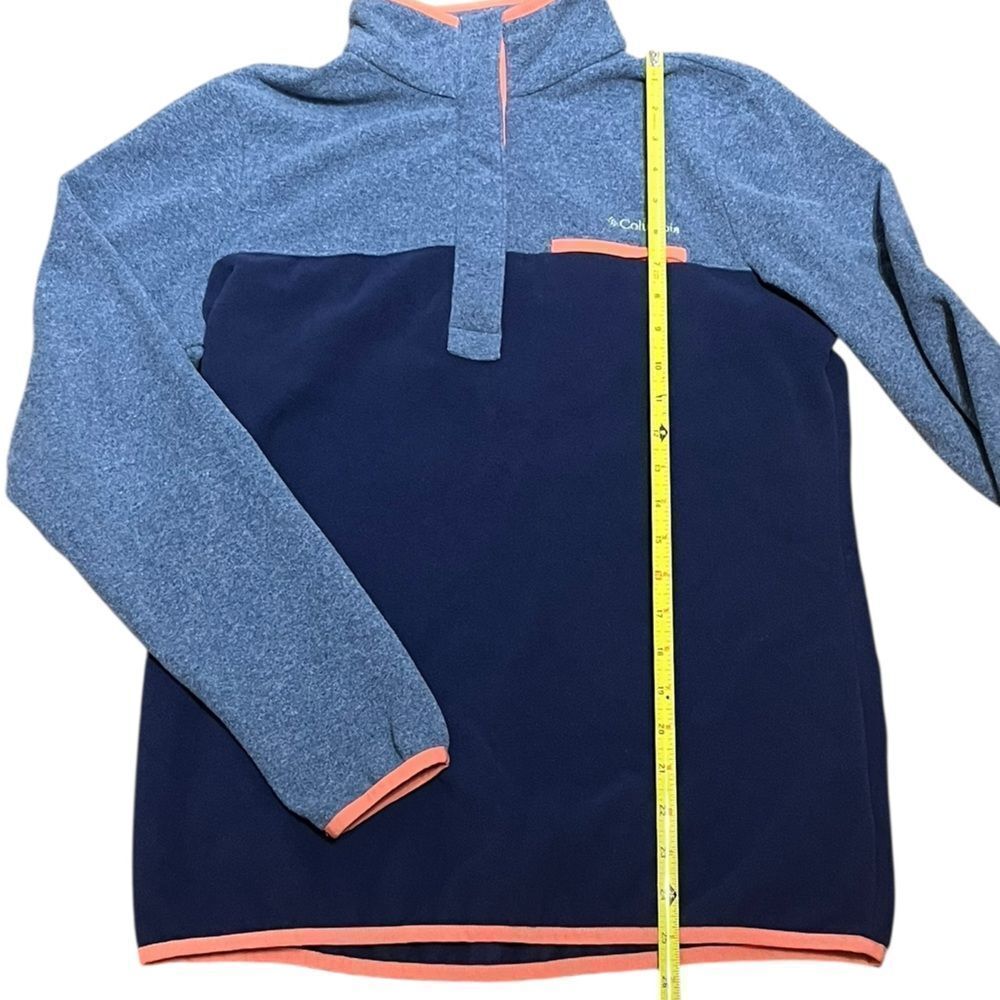 Columbia Blue and Coral Fleece Snap Pullover, Size M - Picture 8 of 9